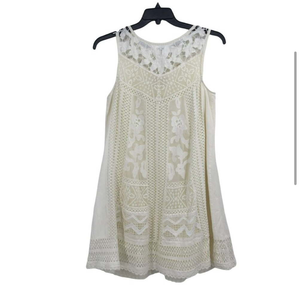 Anthropologie Cottonwood Lace Tunic Swing Dress Sleeveless Womens 12
